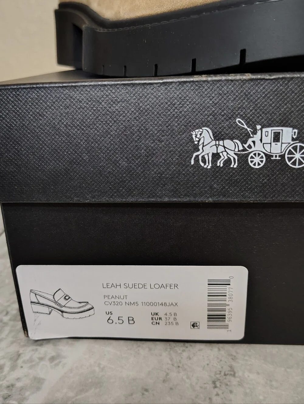 Coach Leah Suede Preppy Loafers Peanut Platform Lug Chunky 6.5